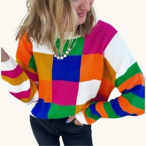 5001. Colorful Patchwork Sweater